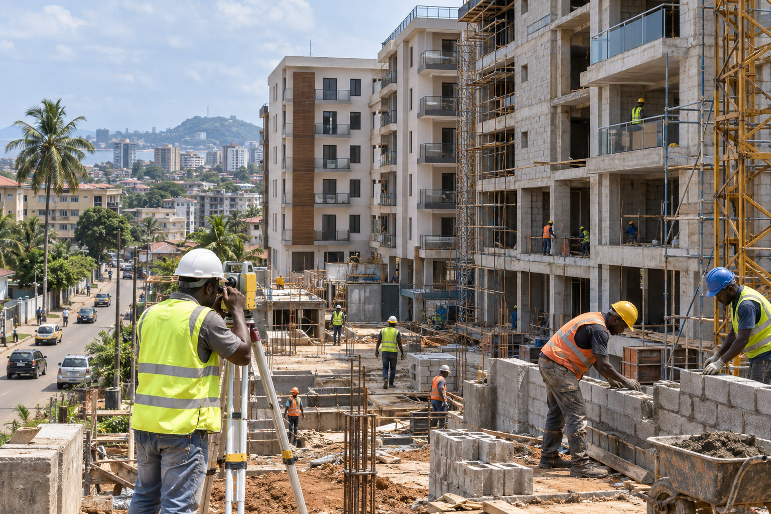 Chantier résidentiel moderne au Cameroun