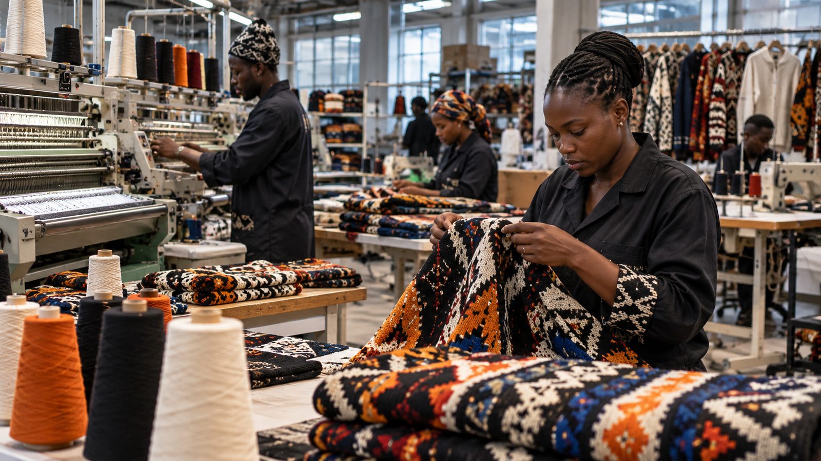 Atelier de production textile en Afrique du Sud